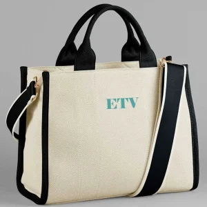 Borsa Tote in Twill Personalizzabile Natutal/Black – Eleganza e Funzionalità