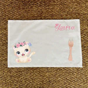 Tovaglietta pranzo Gattina Personalizzabile con nome
