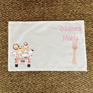 Tovaglietta pranzo Safari Rosa con nome
