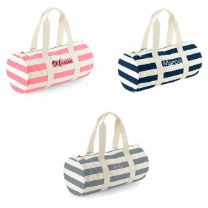 Borsone in cotone canvas a righe personalizzabile disponibile in 3 varianti di colore
