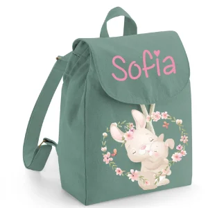 Mini Zaino  personalizzabile in cotone Dolce coniglietto