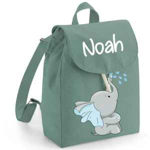 Mini Zaino personalizzabile per bambini in cotone Elefantino Gocce