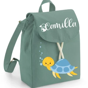 Mini Zaino in cotone tartaruga Personalizzabile