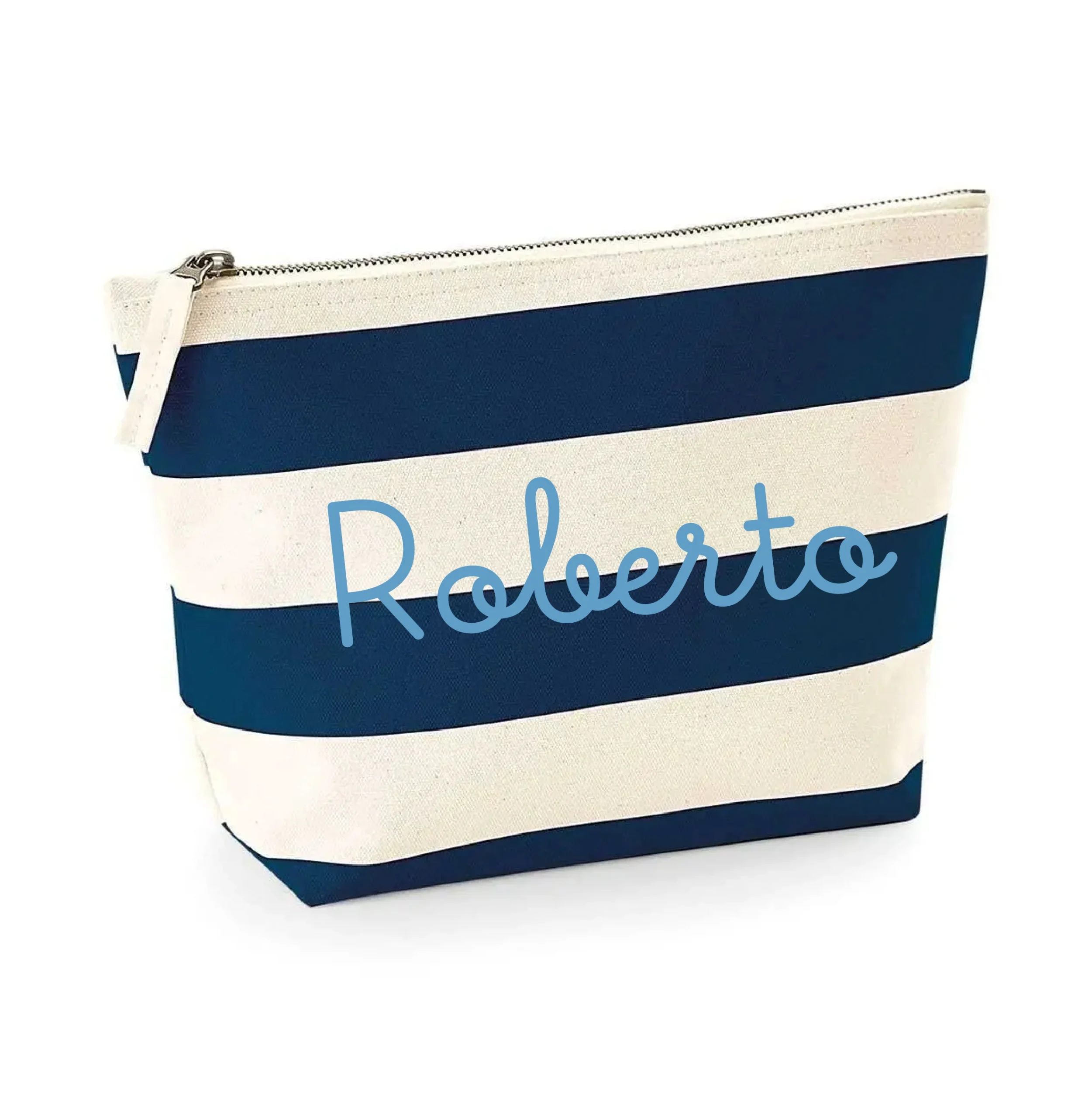 Pochette in cotone canvas a righe personalizzabile - immagine 3