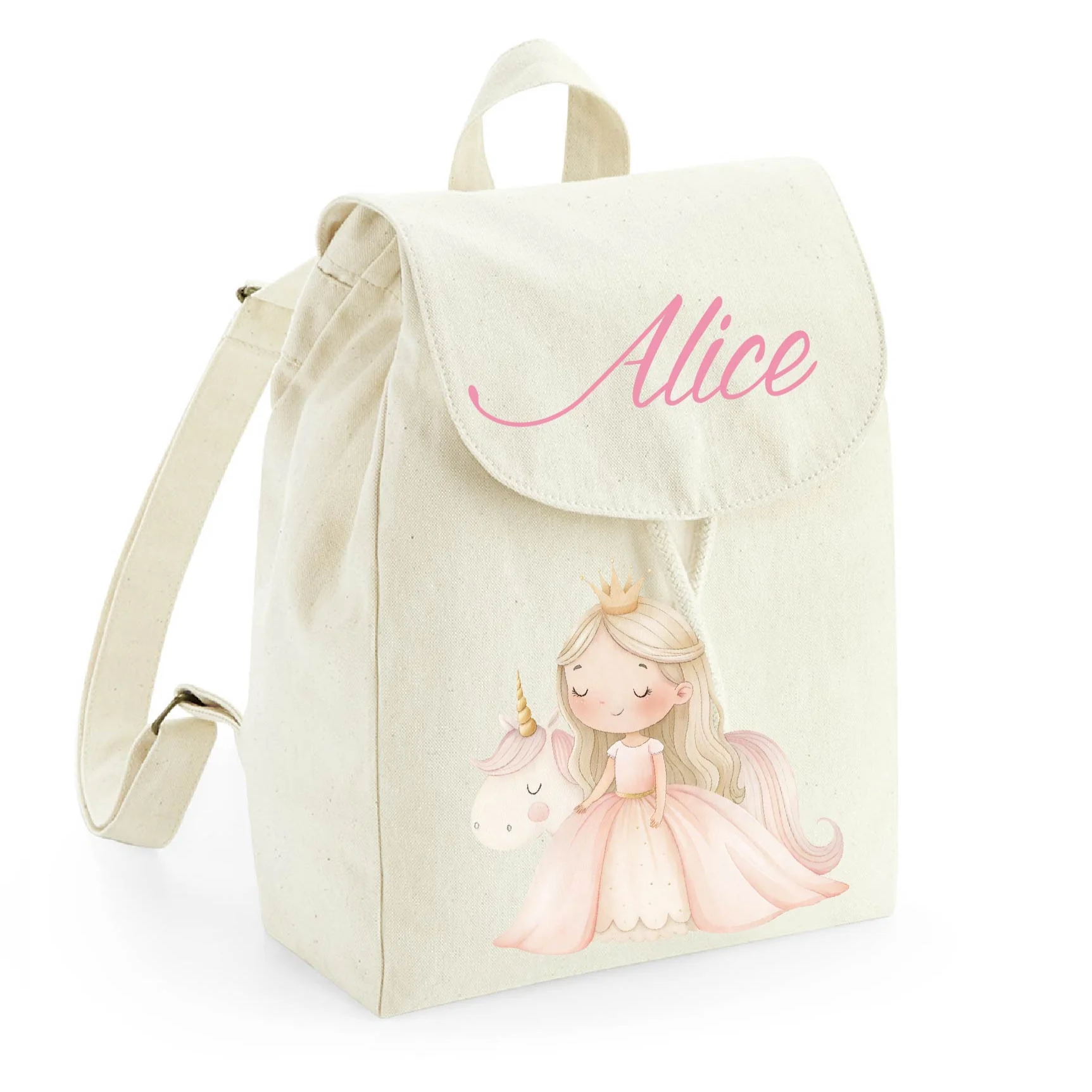 Mini Zaino personalizzabile in cotone Principessa Unicorno - immagine 6