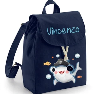 Mini Zaino asilo personalizzabile in cotone Baby Shark