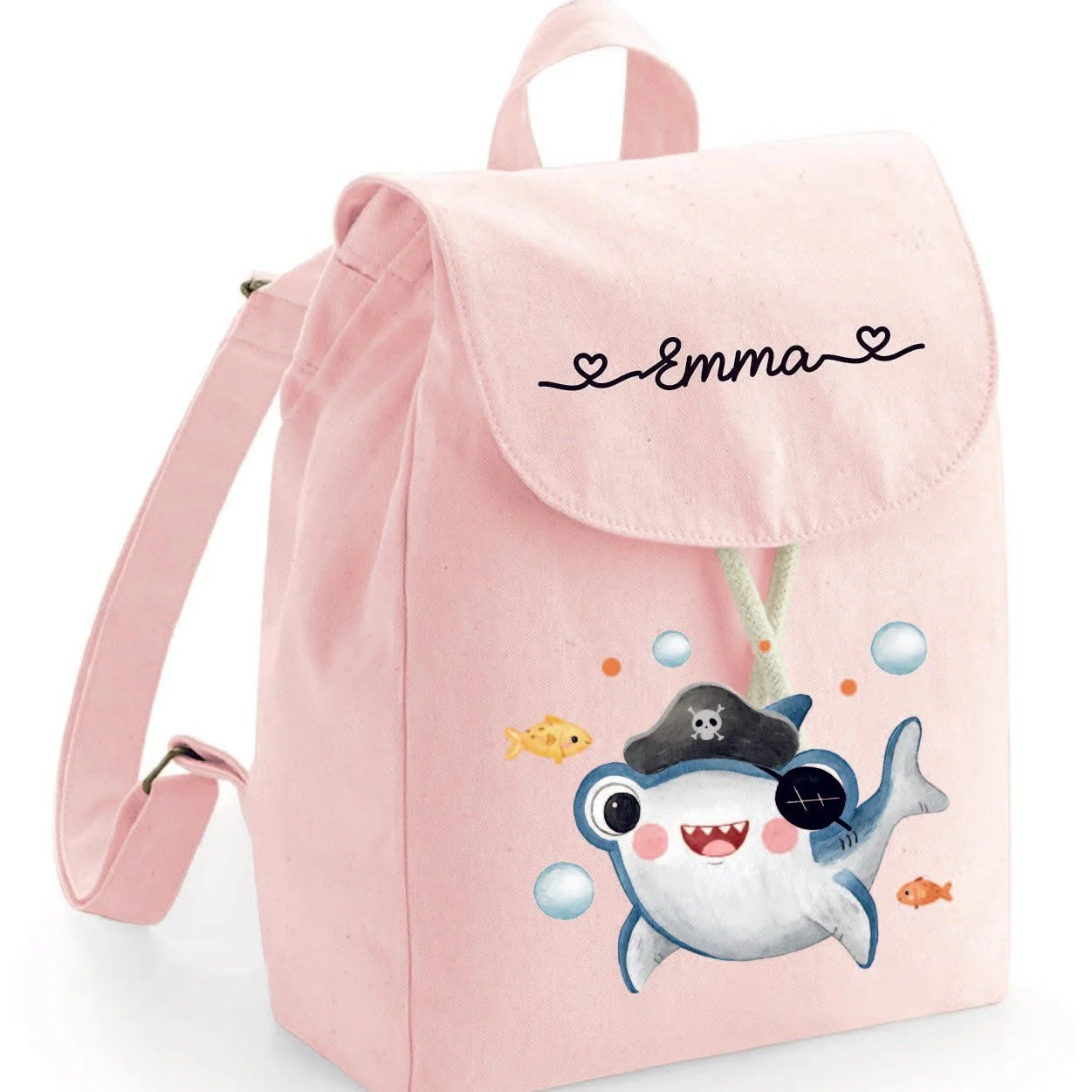 Mini Zaino asilo personalizzabile in cotone Baby Shark - immagine 7