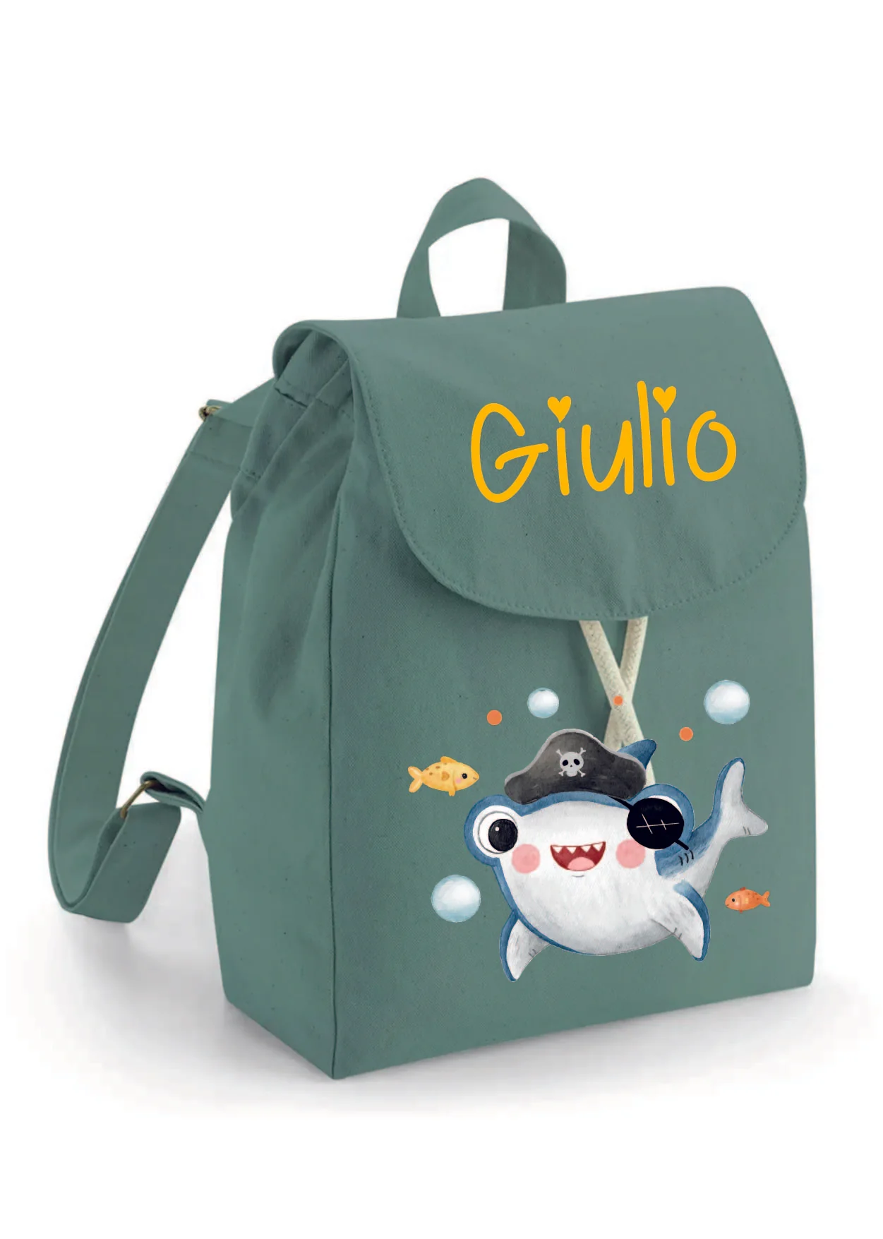 Mini Zaino asilo personalizzabile in cotone Baby Shark - immagine 8
