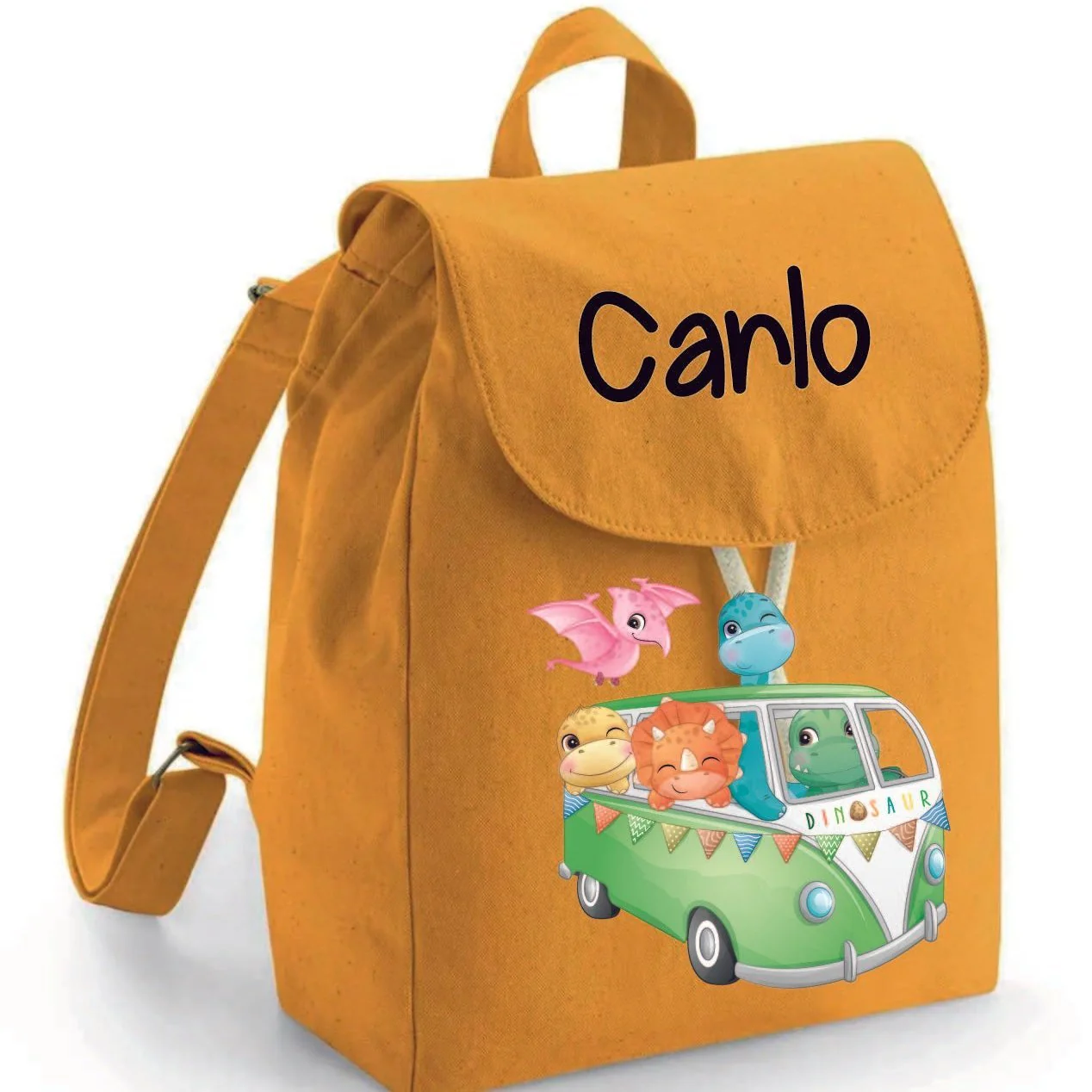 Mini Zaino asilo personalizzabile in cotone Cute Dino - immagine 5
