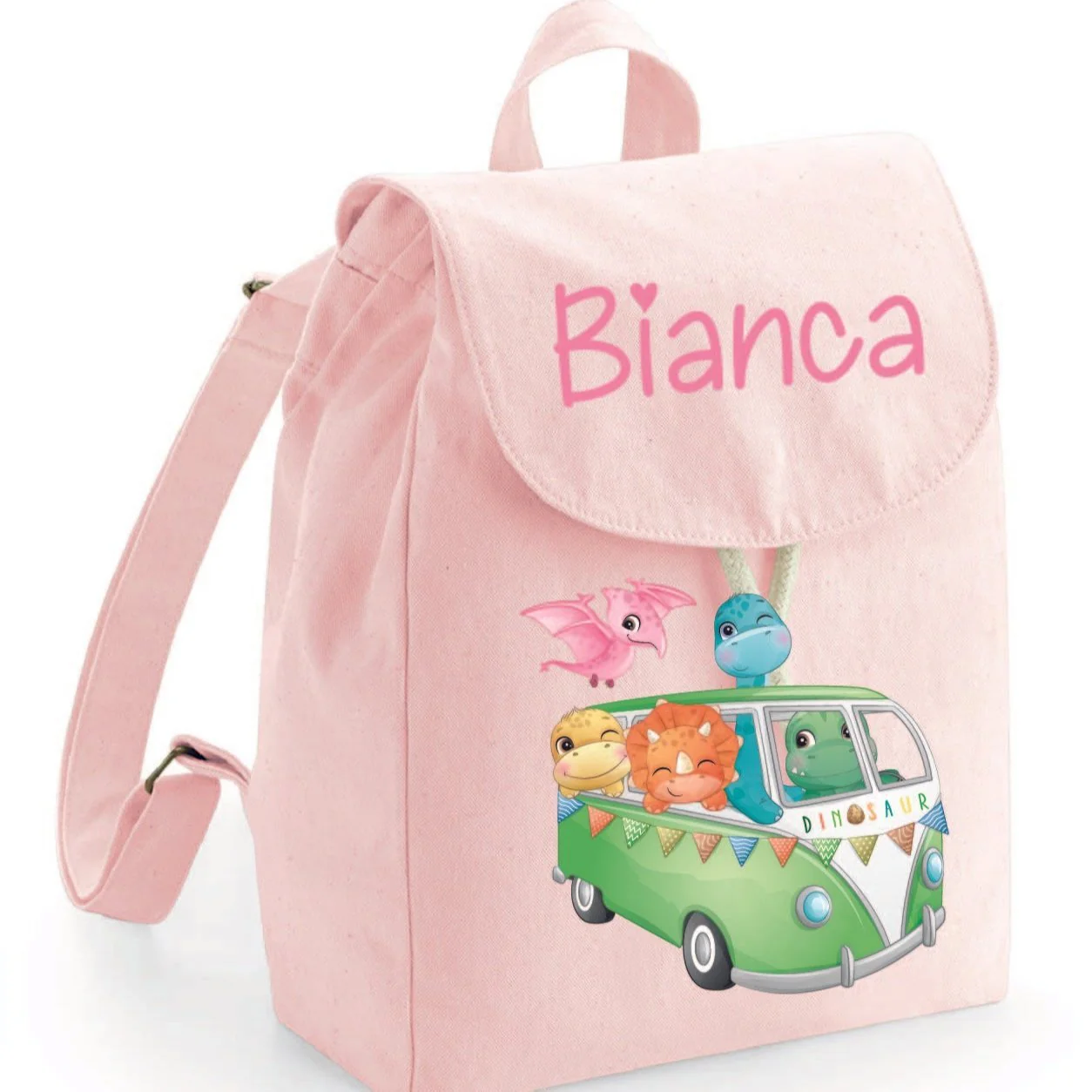 Mini Zaino asilo personalizzabile in cotone Cute Dino - immagine 3